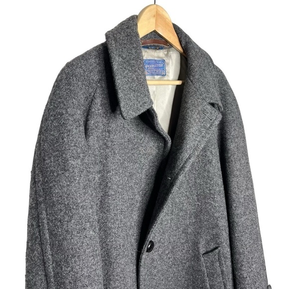 Pendleton Gray wool trench coat Sz 46 - Picture 3 of 8